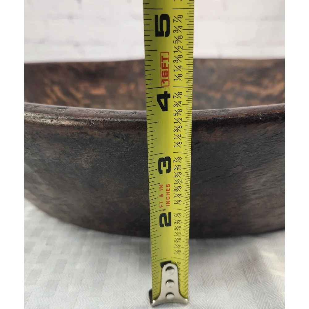 Antique Primitive Wooden Dough Bowl 16.75